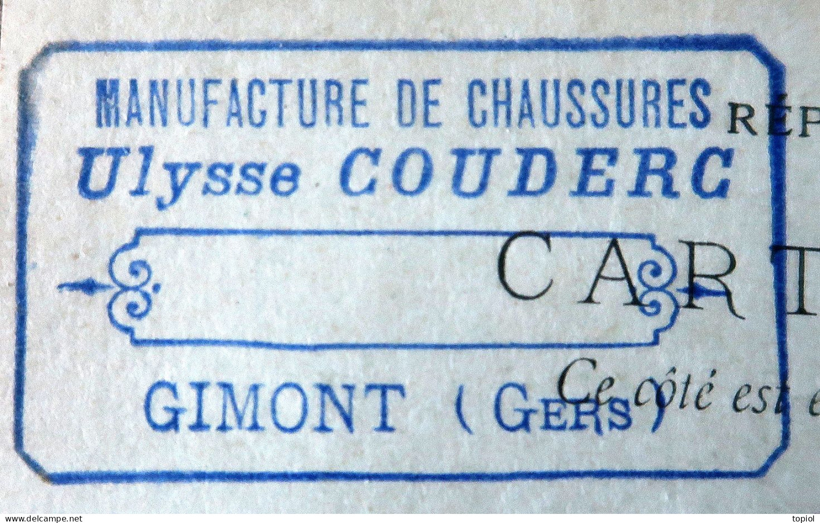 Carte Postale Entier 10c Type Sage - Repiquage "Ulysse COUDERC Gimont (Gers)" 1897 - Standaardpostkaarten En TSC (Voor 1995)