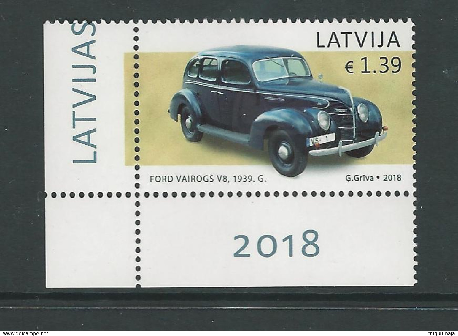 Letonia - Latvia 2018 “Automóviles” MNH/** - Letonia