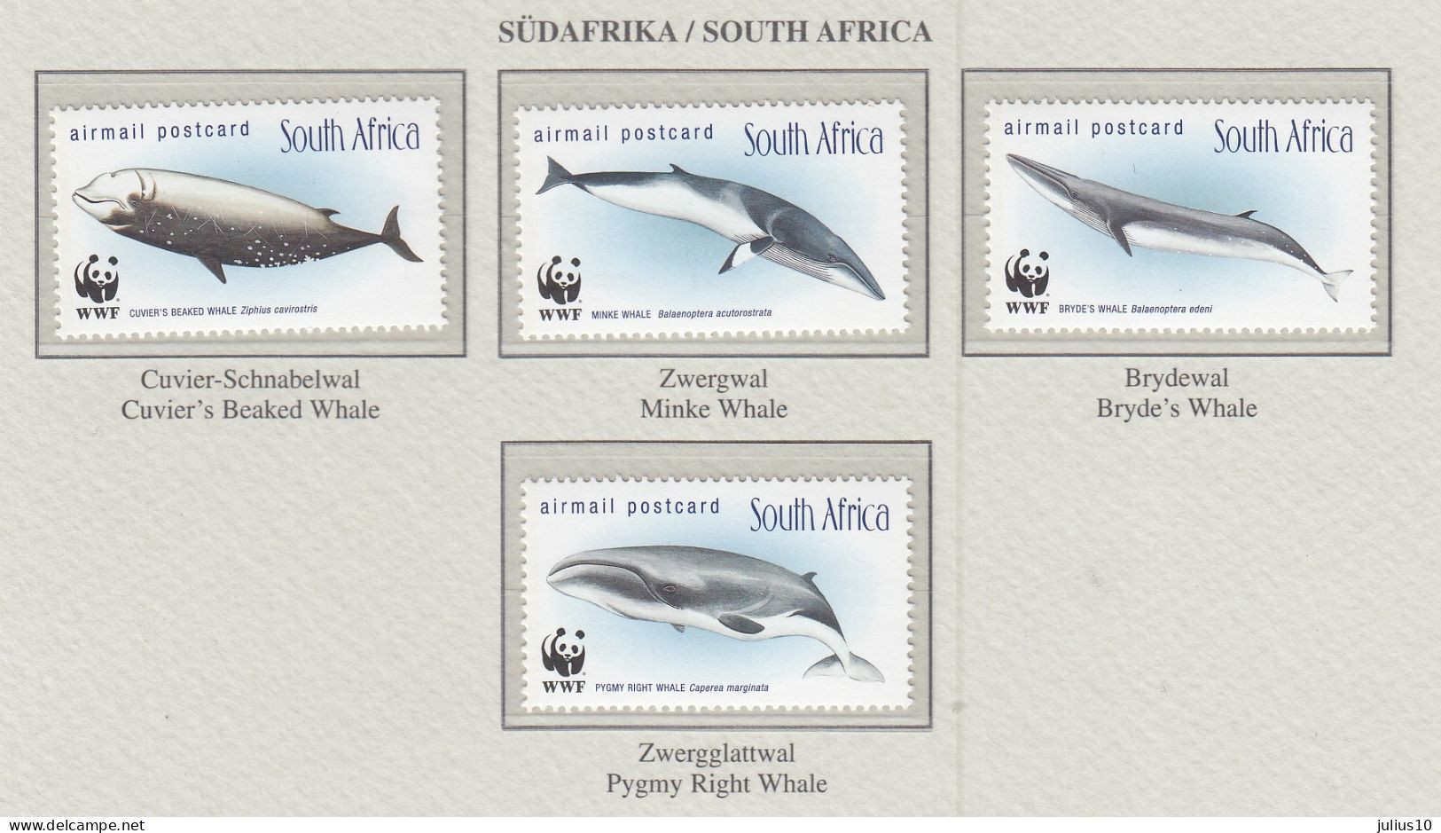 SOUTH AFRICA 1998 WWF Whales Mi 1177-1180 MNH(**) Fauna 585 - Walvissen