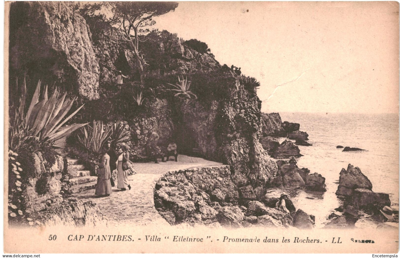 CPA Carte Postale France Cap D'Antibes Villa Eileinroc Promenade Dans Les Rochers  VM80262 - Cap D'Antibes - La Garoupe