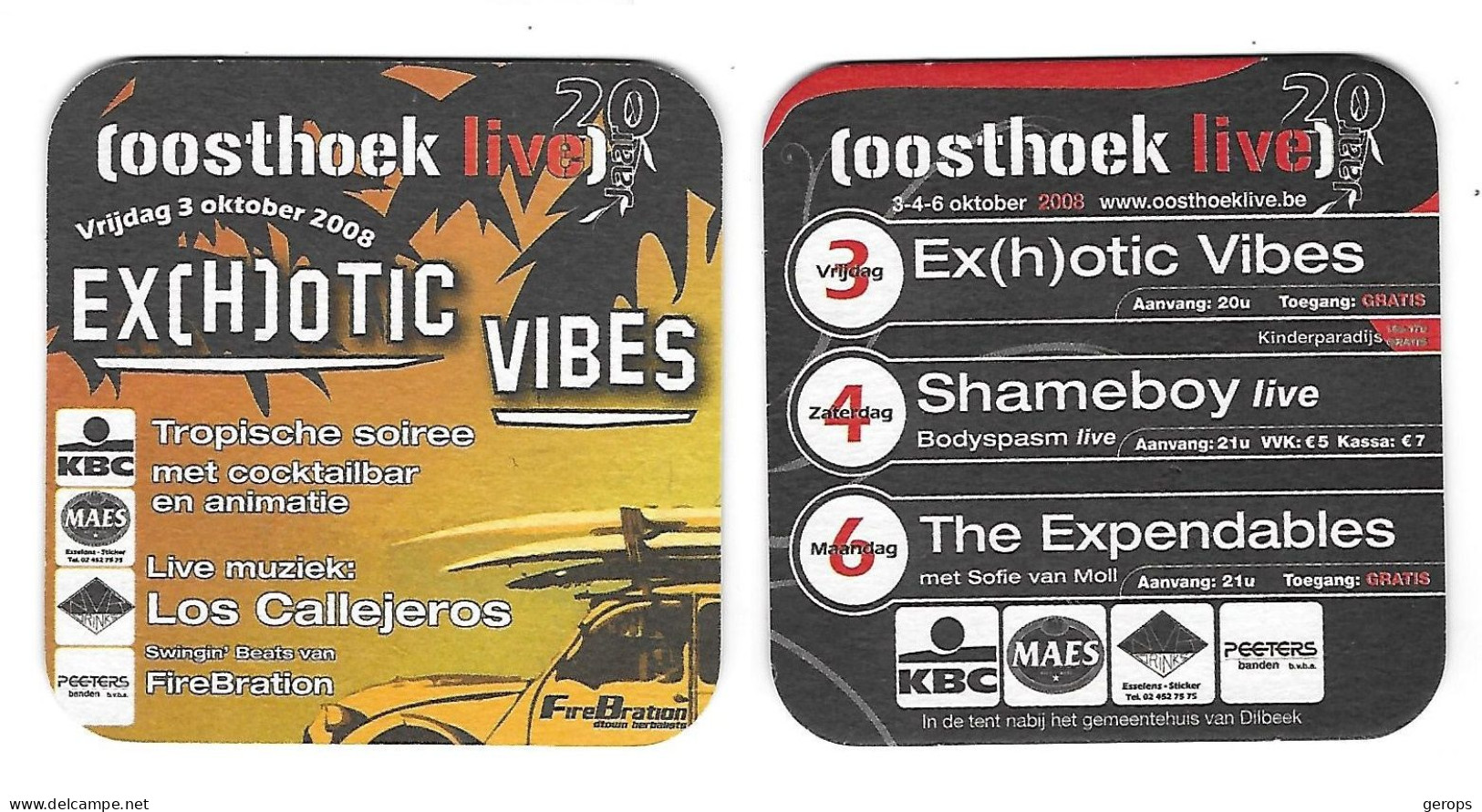 124a Brij. Maes Waarloos Oosthoek Live 2008 Dilbeek Rv - Beer Mats