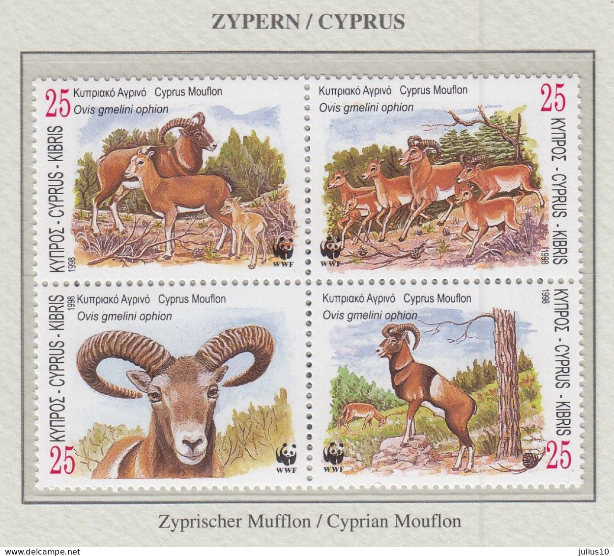 CYPRUS 1998 WWF Animals Mouflon Mi 914-917 MNH(**) Fauna 586 - Ongebruikt