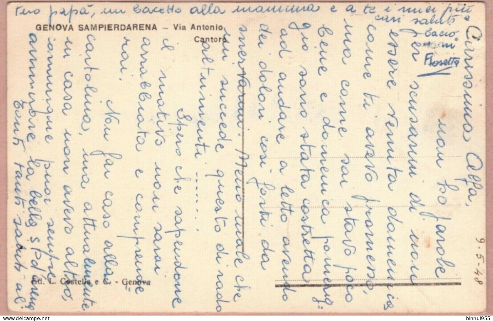 Cartolina Genova Sampierdarena Via Cantore - Viaggiata In Busta 1948 - Genova (Genoa)