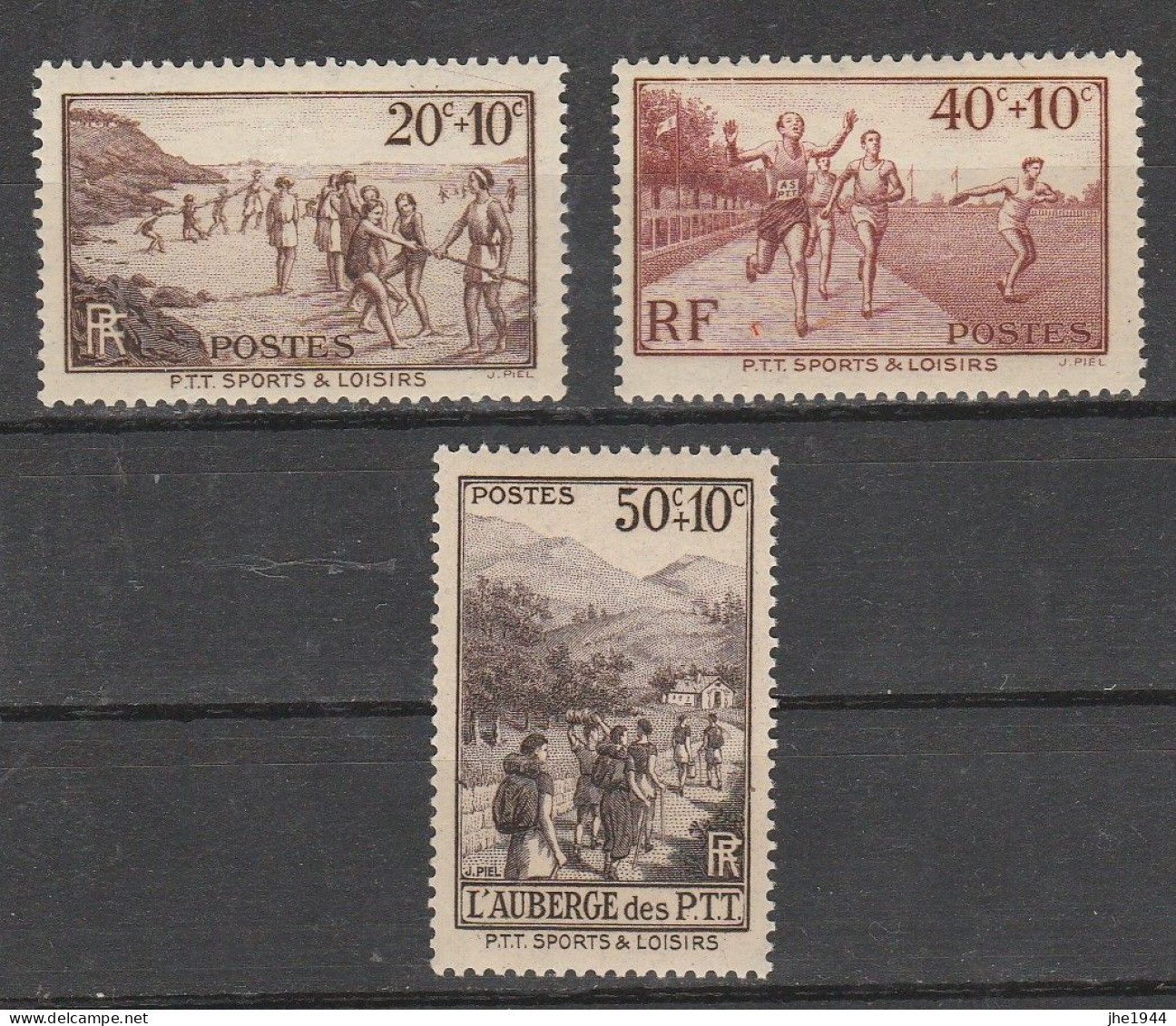 France N° 345 à 347 ** Au Profit Des Oeuvres Des P.T.T. - Unused Stamps