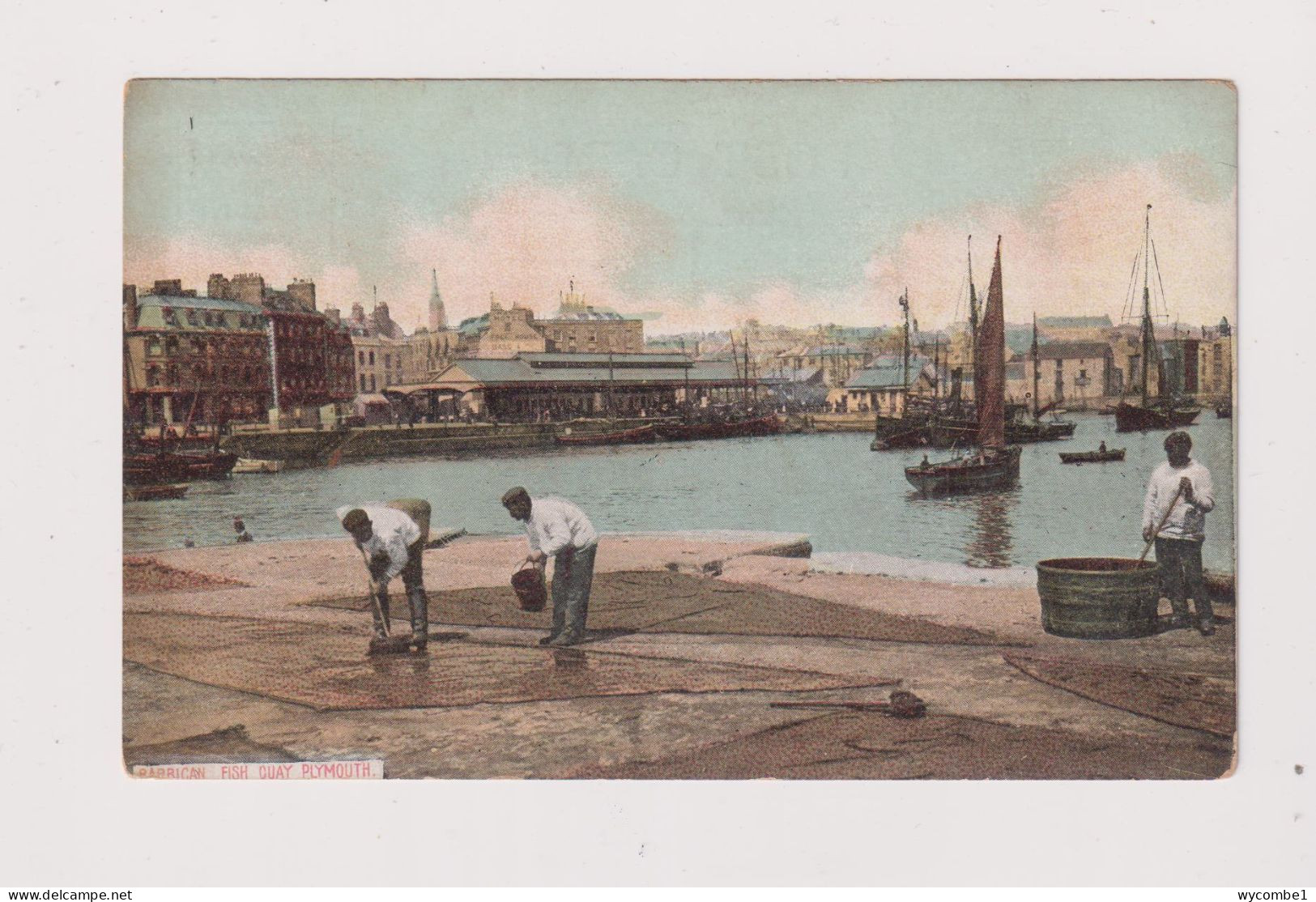 ENGLAND -  Plymouth Barbican Fish Quay Used Vintage Postcard - Plymouth
