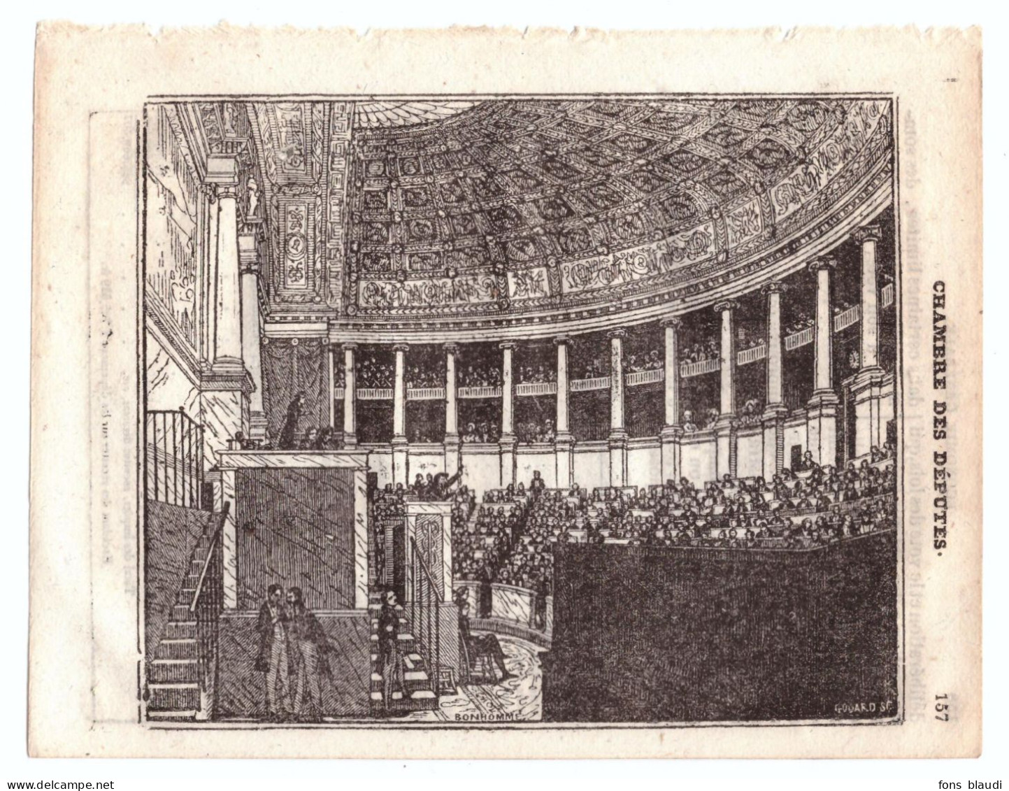 1833 - Gravure Sur Bois - La Chambre Des Députés Au Palais Bourbon à Paris 7ème - Non Classés