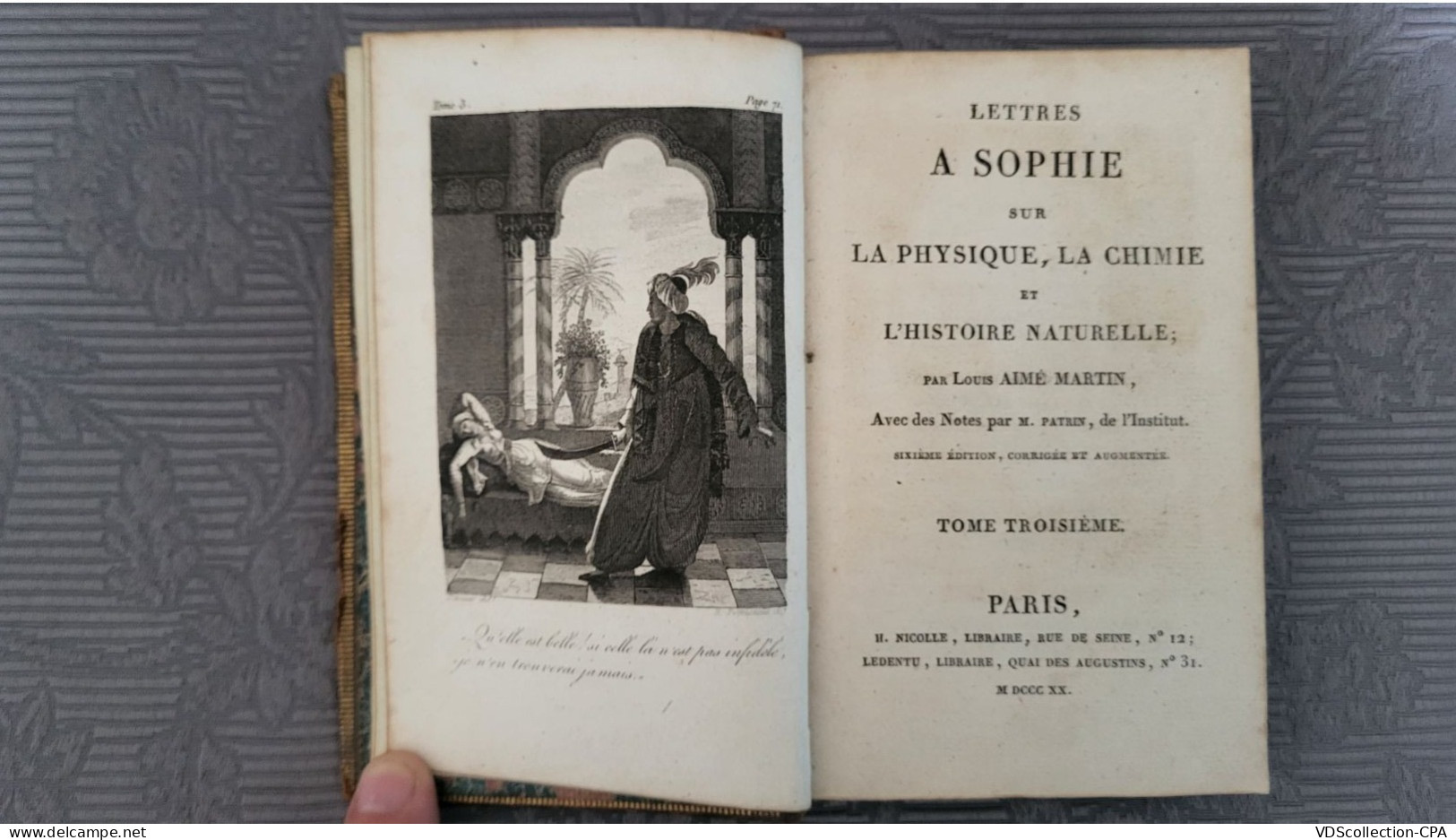 4 LIVRES 1820- LETTRE A SOPHIE SUR LA CHIMIE-LA PHYSIQUE -  LOUIS AIME MARTIN - 6ème EDITION