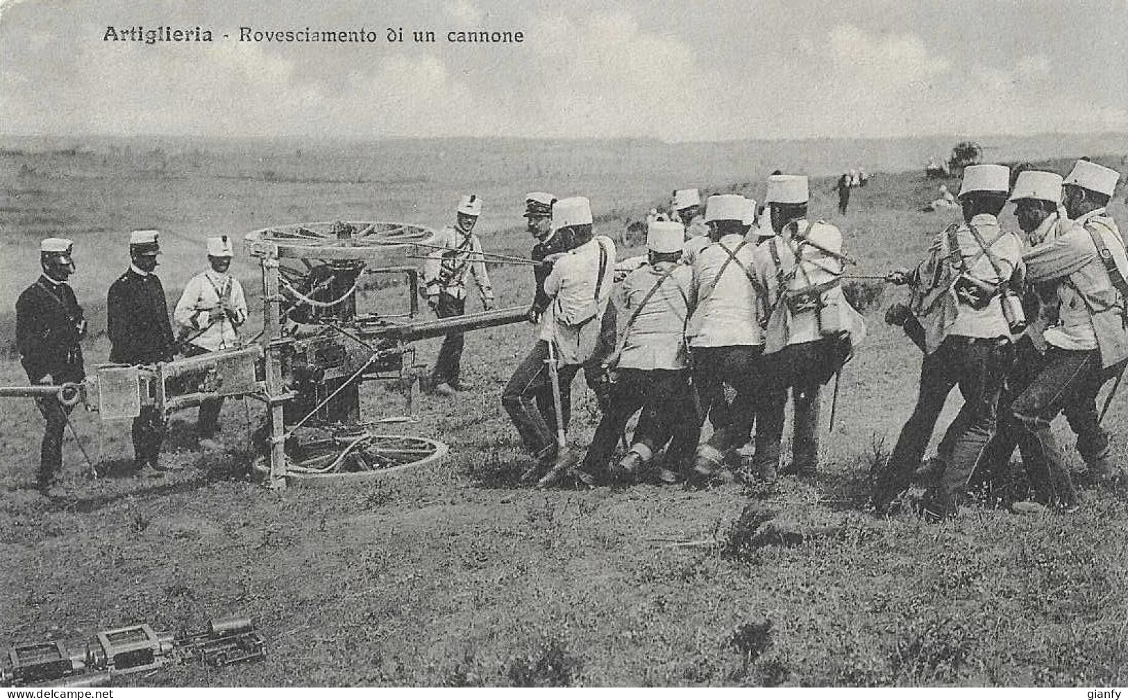 ARTIGLIERIA ROVESCIAMENTO DI UN CANNONE 1920 - Regiments