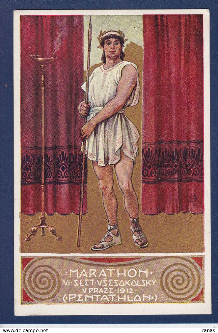CPA Tchéquie Prague Praha Marathon Sport 1912 Force Beauté Non Circulée - Czech Republic