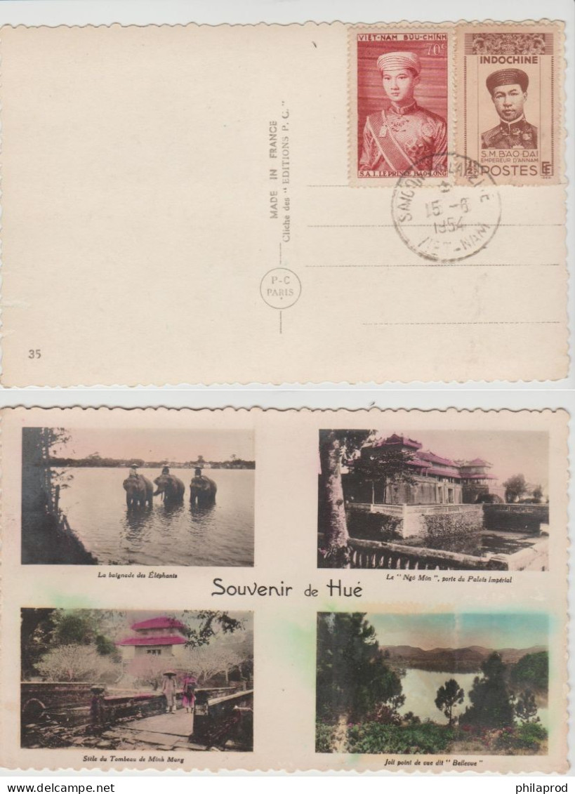 VIETNAM PRINCE BAO LONG Cachet Date "First Day Cover" 15/6/1954  + EMPEREUR BAO DAI - Indochine   RARE - Viêt-Nam