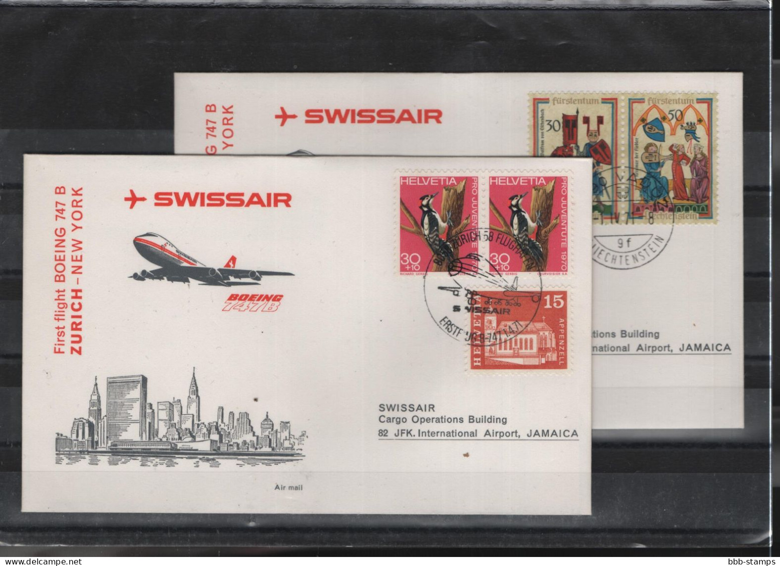 Schweiz Luftpost FFC Swissair 1.4.1971 Zürich - New York - First Flight Covers