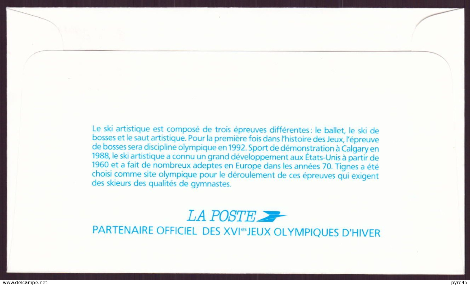 France, FDC, Enveloppe Du 3 Août 1991 à Tignes , Jeux Olympiques " Ski Acrobatique " - 1990-1999