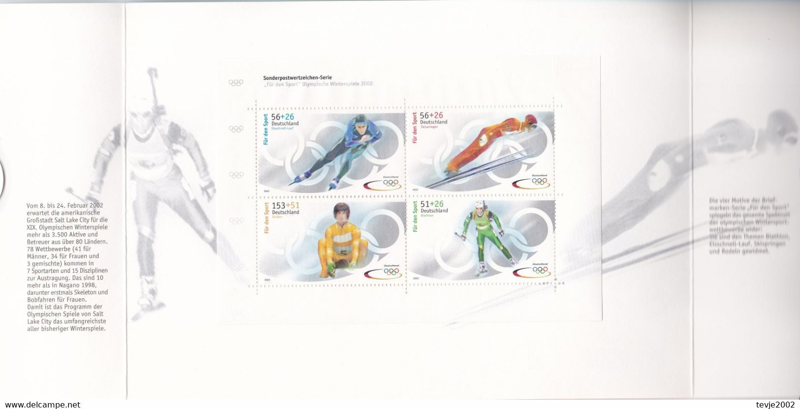 Bund 2002 - Mi.Nr. MH 47 - Markenheftchen Deutsche Sporthilfe - Postfrisch MNH - Frankaturwert: 3,16 € - 2001-2010