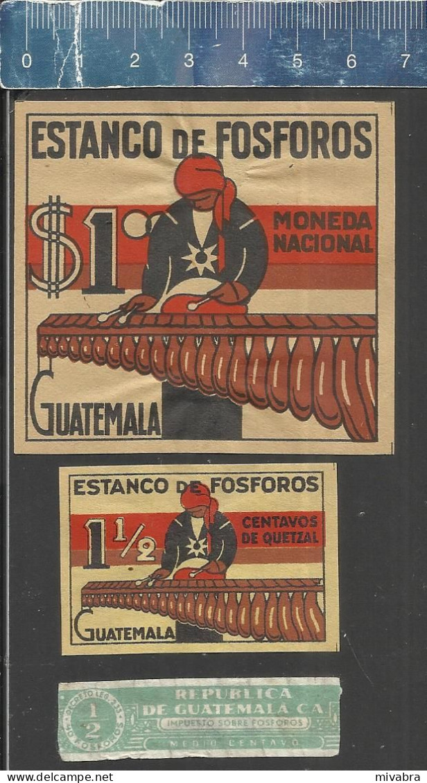 MARIMBA BIG WOODEN XYLOPHONE  - OLD MATCHBOX LABELS MADE IN GUATEMALA - Cajas De Cerillas - Etiquetas
