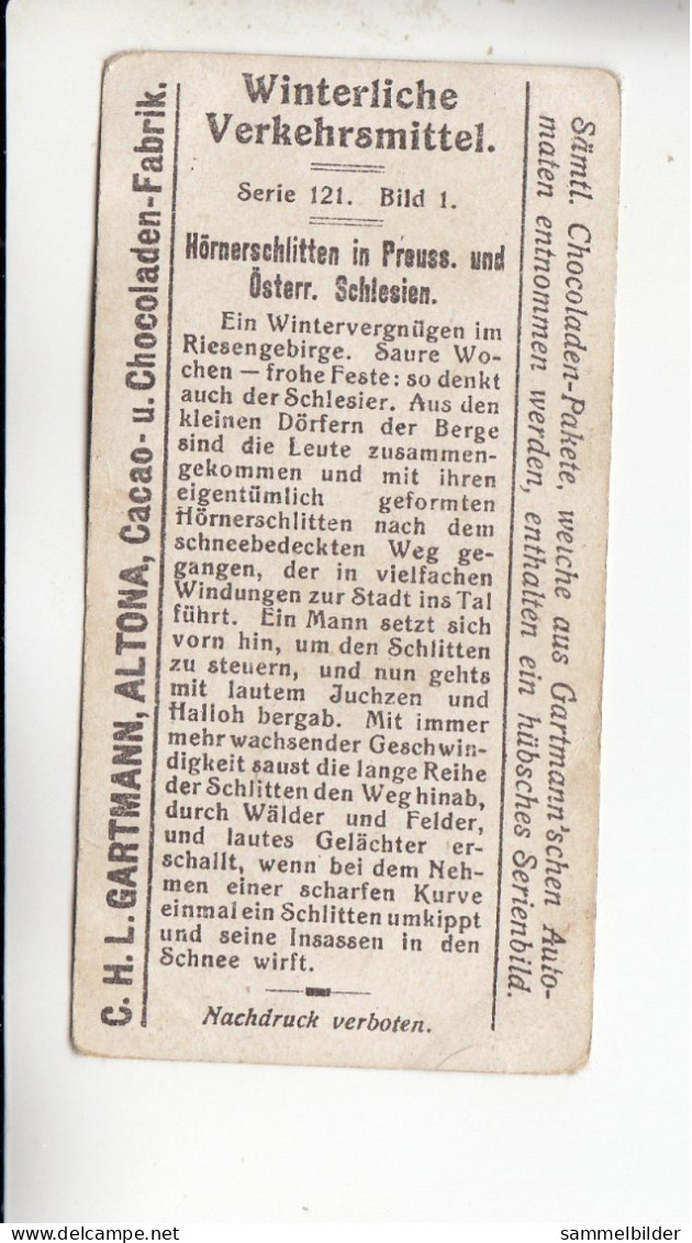 Gartmann  Winterliche Verkehrsmittel Hörnerschlitten In Schlesien Serie 121 #1 Von 1905 - Autres & Non Classés