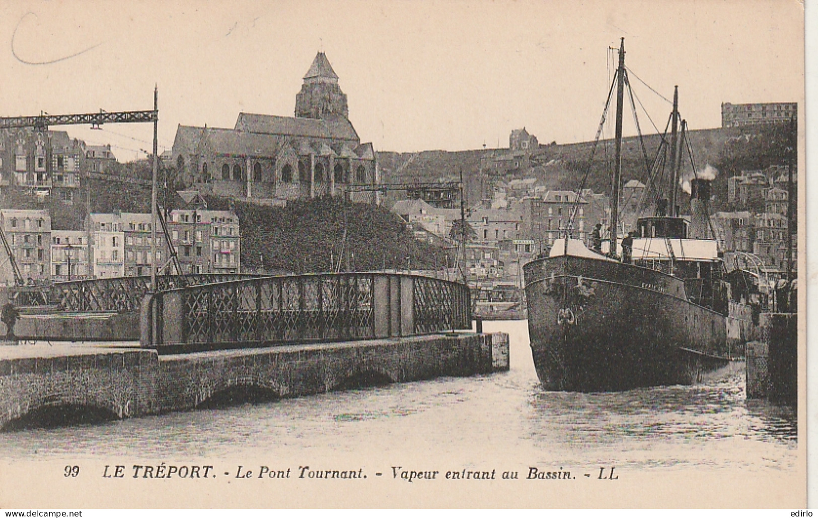 ***  76  *** -  LE TREPORT Le Pont Tournant Vapeur Entrant  TTB  - Le Treport