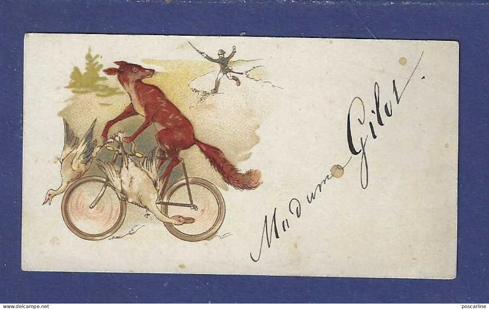 Mignonnette, Carte De Visite, Renard à Vélo, Volant Des Oies, Poursuivi, Fox ,Fuchs - 1900-1949