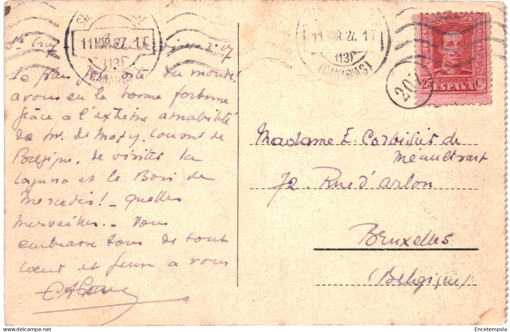 CPA Carte Postale Espagne Santa Cruz De Tenerife Vista Parcial  1927 VM80264 - Tenerife