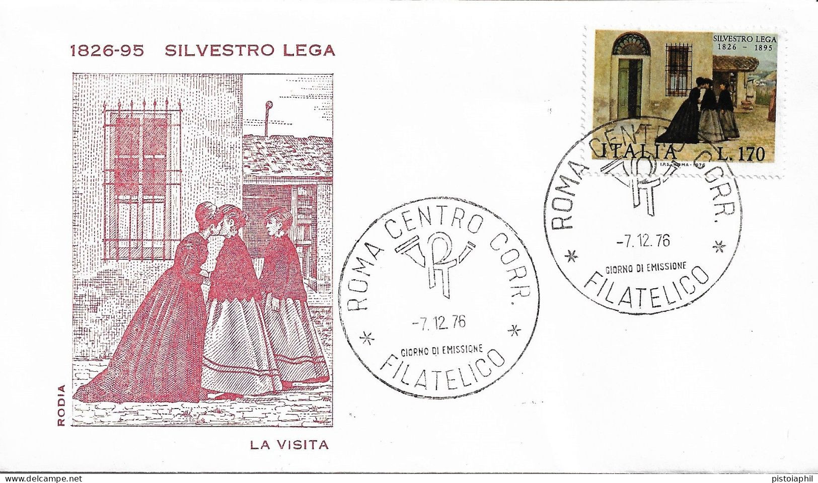 Fdc Rodia: SILVESTRO LEGA (1976) No Viaggiata, Annullo  Filatelico Roma - FDC