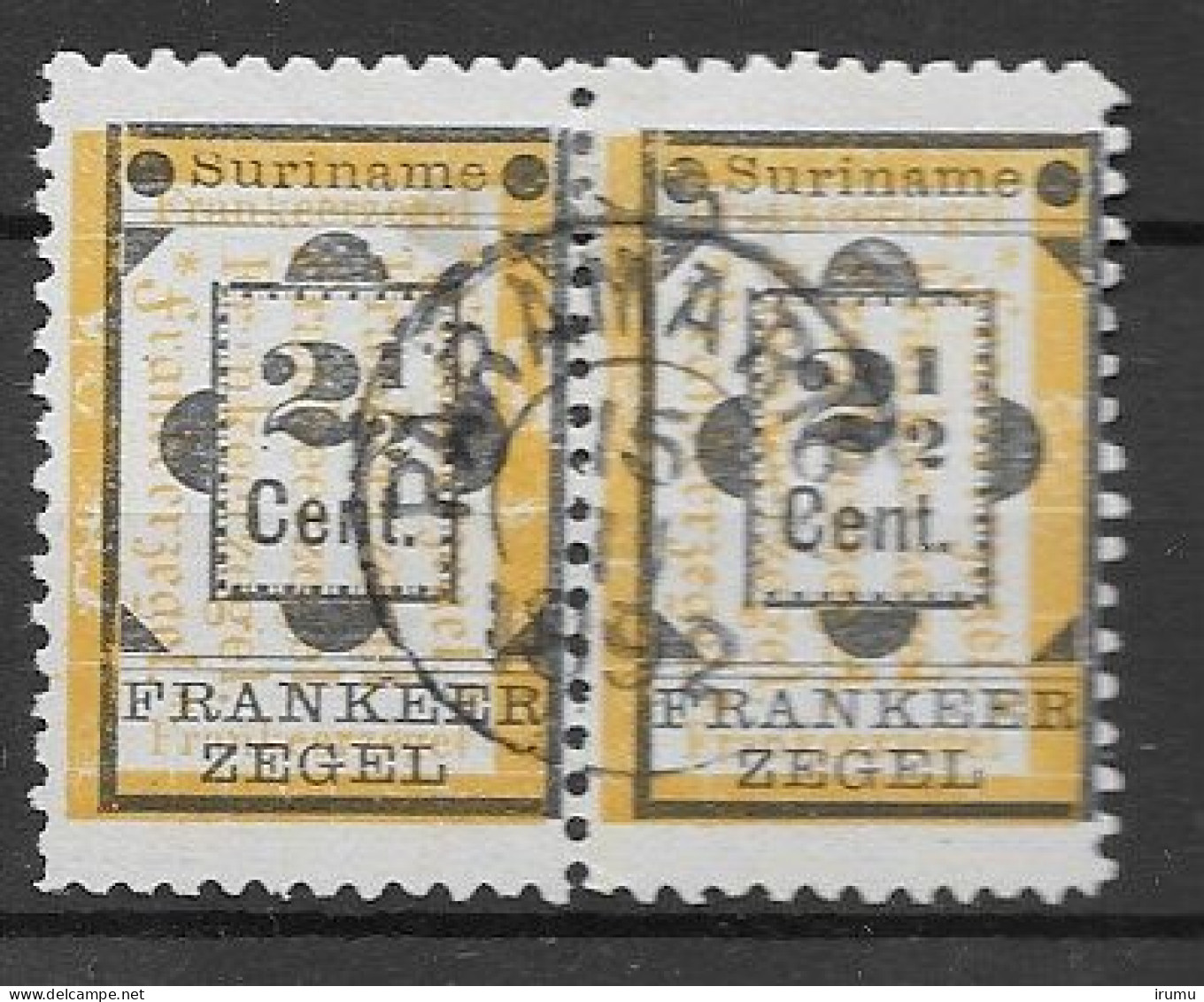 Suriname 1892, NVPH Gebruikt Paar 22,22a (SN 2922) - Suriname ... - 1975