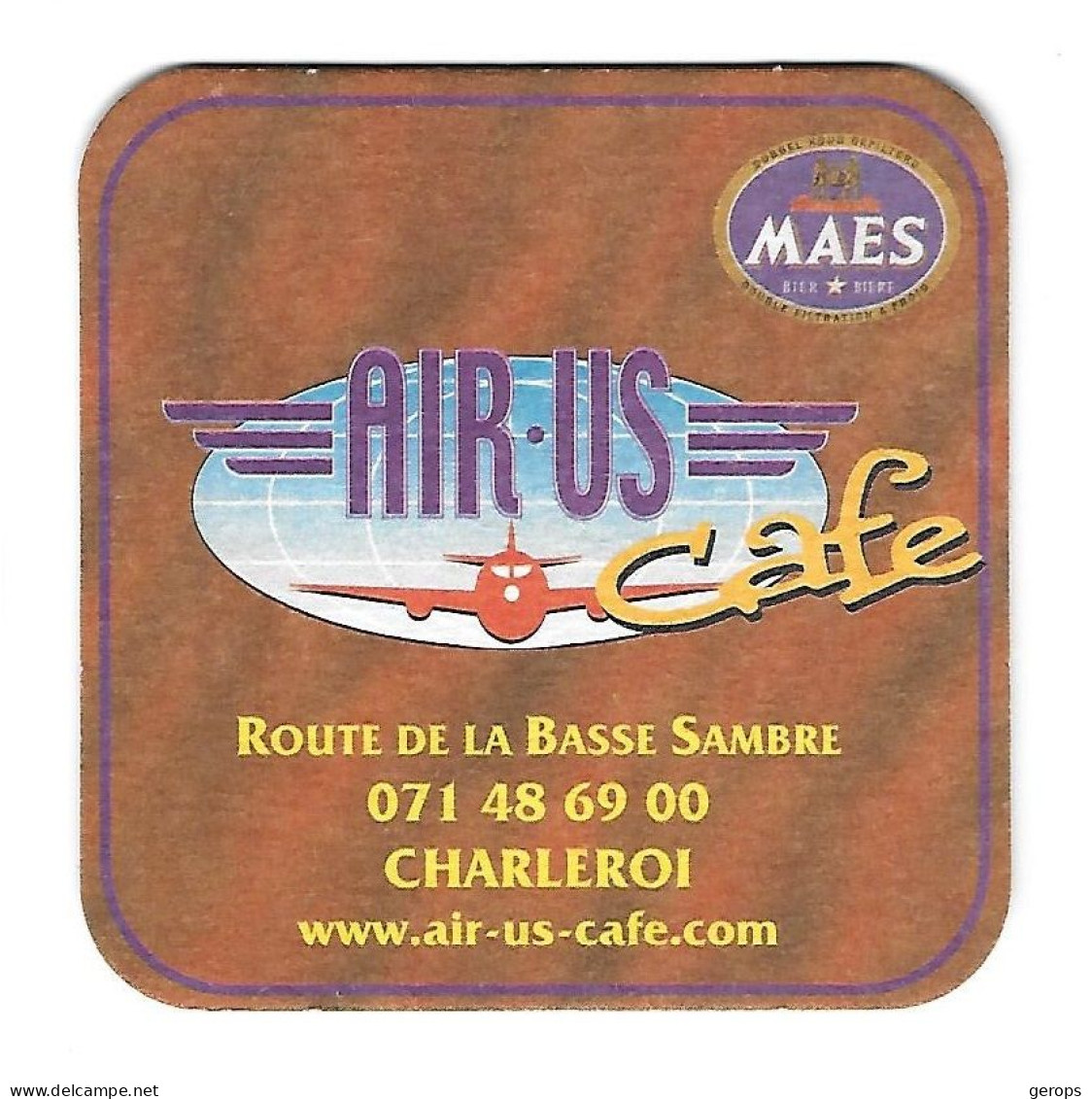 140a Brij. Maes Waarloos Air-Bus Cafe Charleroi - Beer Mats