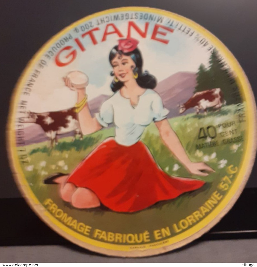 ETIQUETTE FROMAGE GITANE . FABRIQUE EN LORRAINE 57 - Fromage