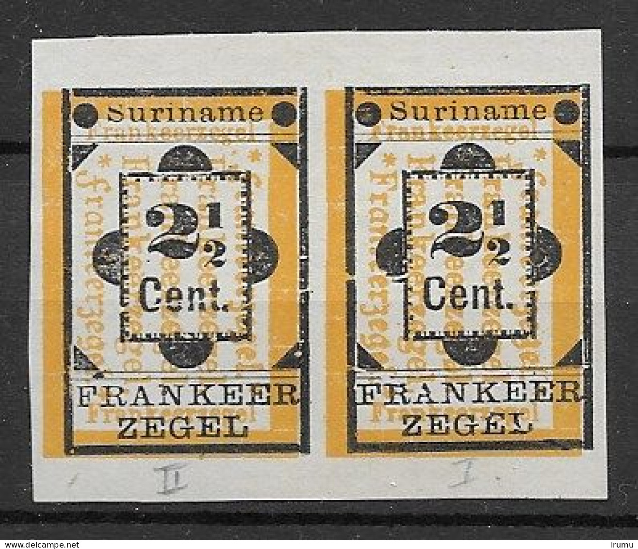 Suriname 1892, NVPH Ongetand Paar 22, 22a (SN 2923) - Surinam ... - 1975