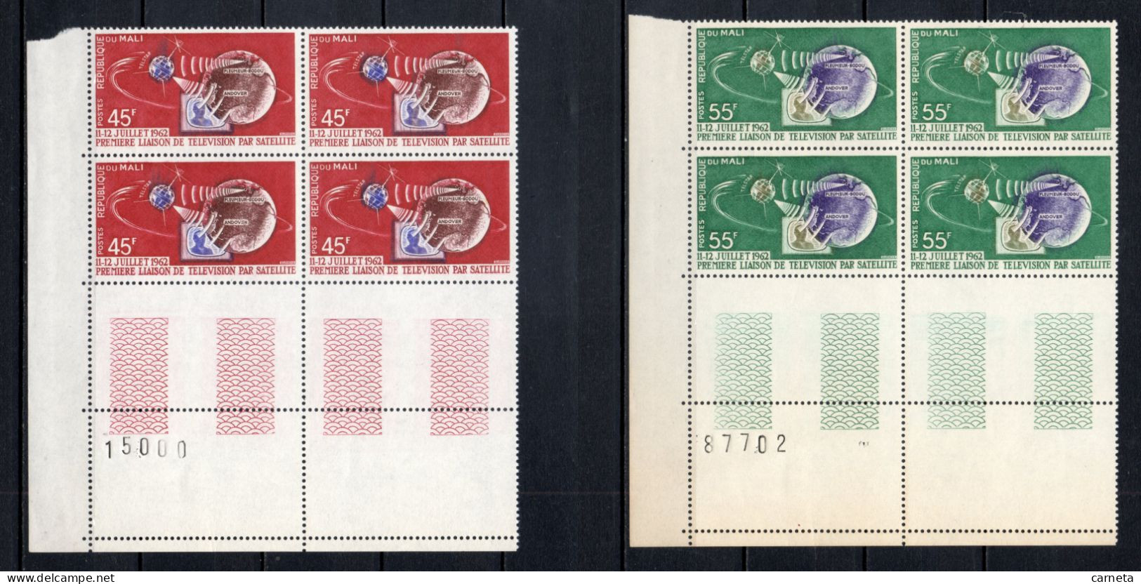 MALI  N° 41 + 42  BLOCS DE QUATRE TIMBRES NEUFS SANS CHARNIERE  COTE 12.00€   ESPECE TELECOMMUNICATIONS - Malí (1959-...)