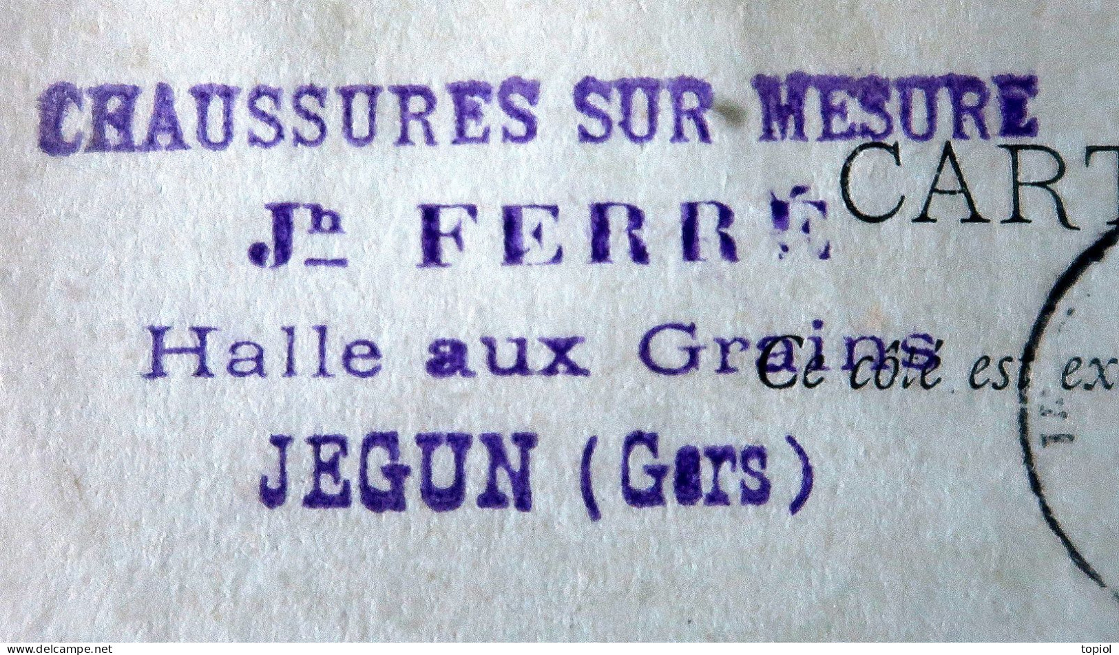 Carte Postale Entier 10c Type Sage - Repiquage "Jh.FERRE Jégun (Gers)" 1897 - Cartes Postales Types Et TSC (avant 1995)