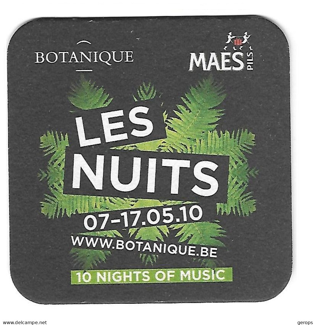 148a Brij. Maes Waarloos Botanique Les Nuits 07-17.05.10 - Beer Mats