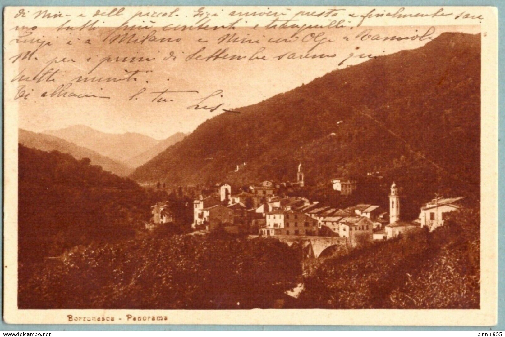 Cartolina Borzonasca Panorama - Viaggiata - 1917 - Genova (Genoa)