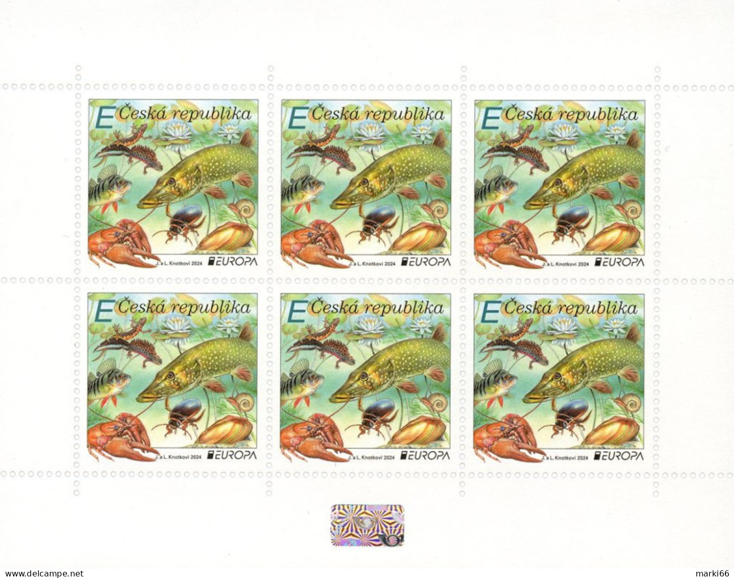 Czech Republic - 2024 - Europa CEPT - Underwater Fauna And Flora - Miniature Stamp SHEET With Hologram - Ongebruikt