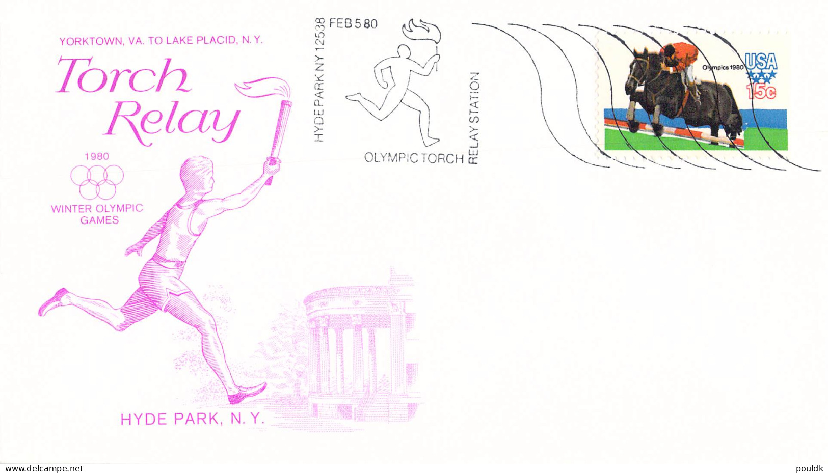 Olympic Games In Lake Placid 1980 - 12 Torch Relay Covers From USA. Postal Weight Approx 0,090 Kg. Please Read - Winter 1980: Lake Placid