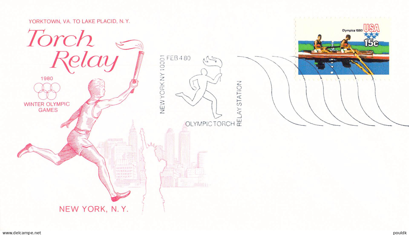 Olympic Games In Lake Placid 1980 - 12 Torch Relay Covers From USA. Postal Weight Approx 0,090 Kg. Please Read - Hiver 1980: Lake Placid