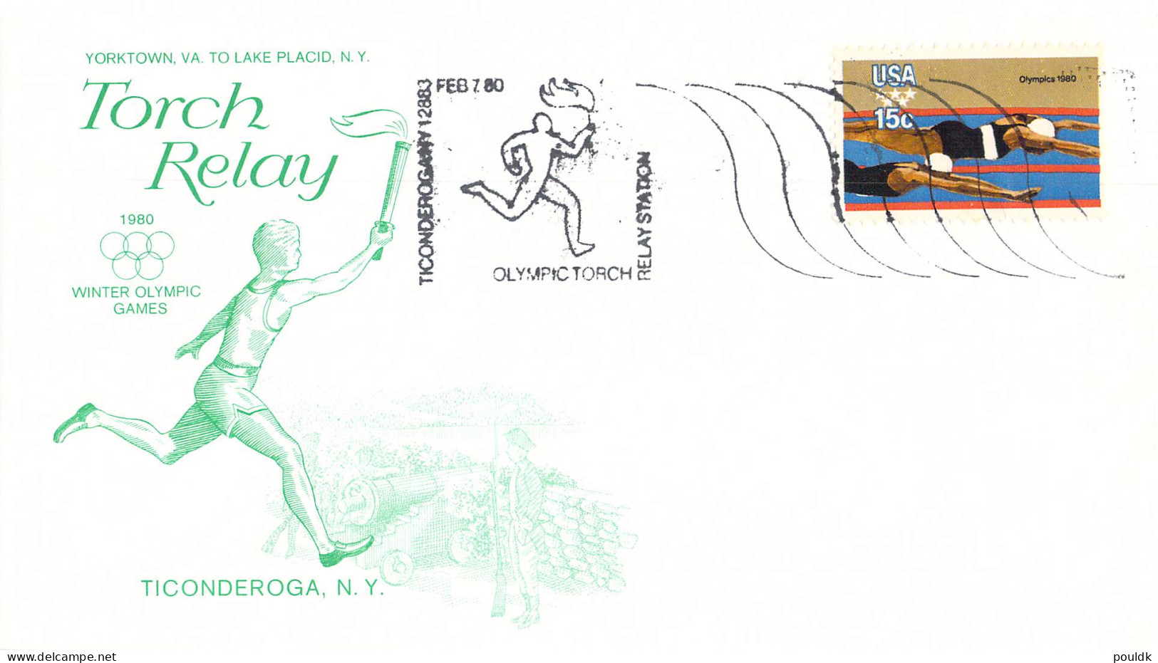 Olympic Games in Lake Placid 1980 - 12 Torch relay covers from USA. Postal weight approx 0,090 kg. Please read