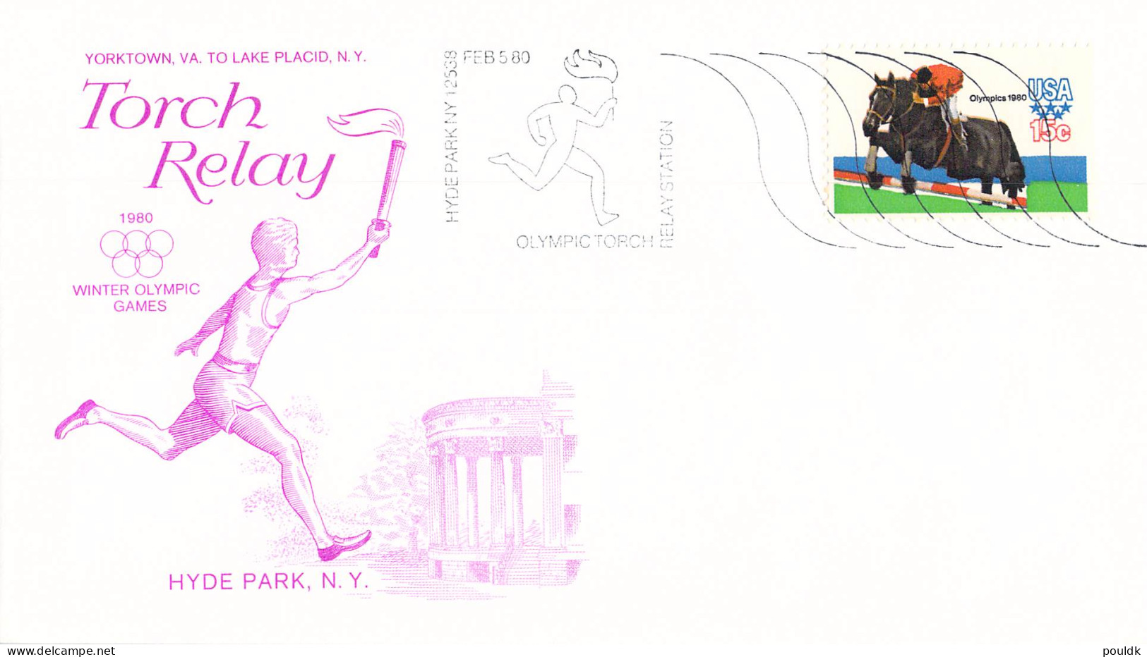 Olympic Games in Lake Placid 1980 - 12 Torch relay covers from USA. Postal weight approx 0,090 kg. Please read