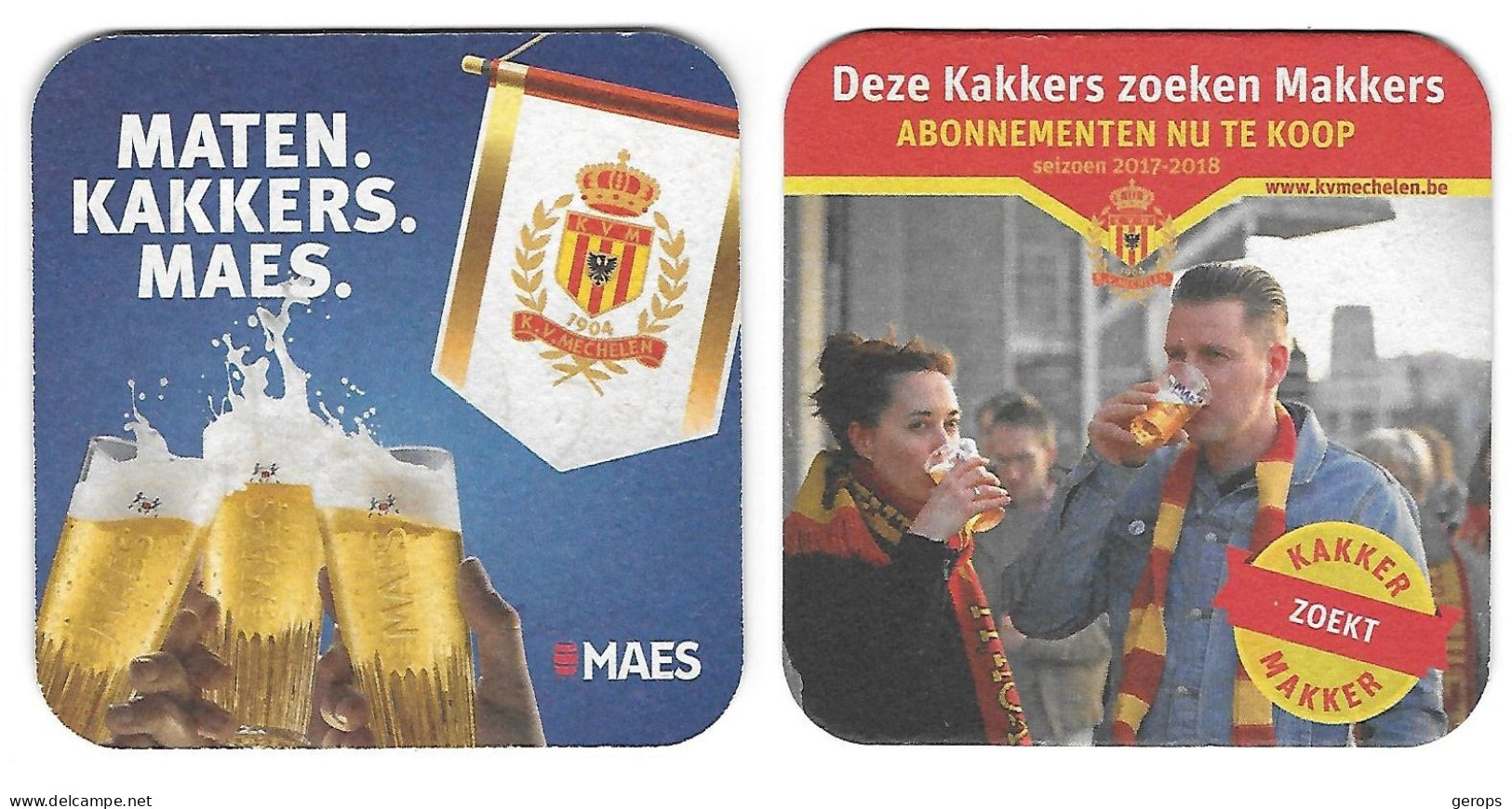 152aa Brij. Maes Waarloos Maten Kakkers Maes Rv Abon.K.V. Mechelen 2017-2018 - Bierviltjes