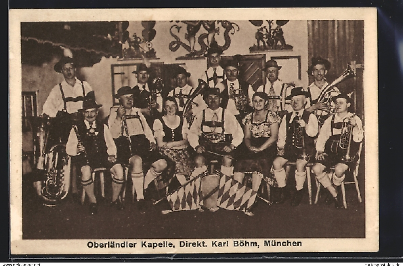AK München, Oberländler Kapelle, Direktor Karl Böhm  - Muenchen