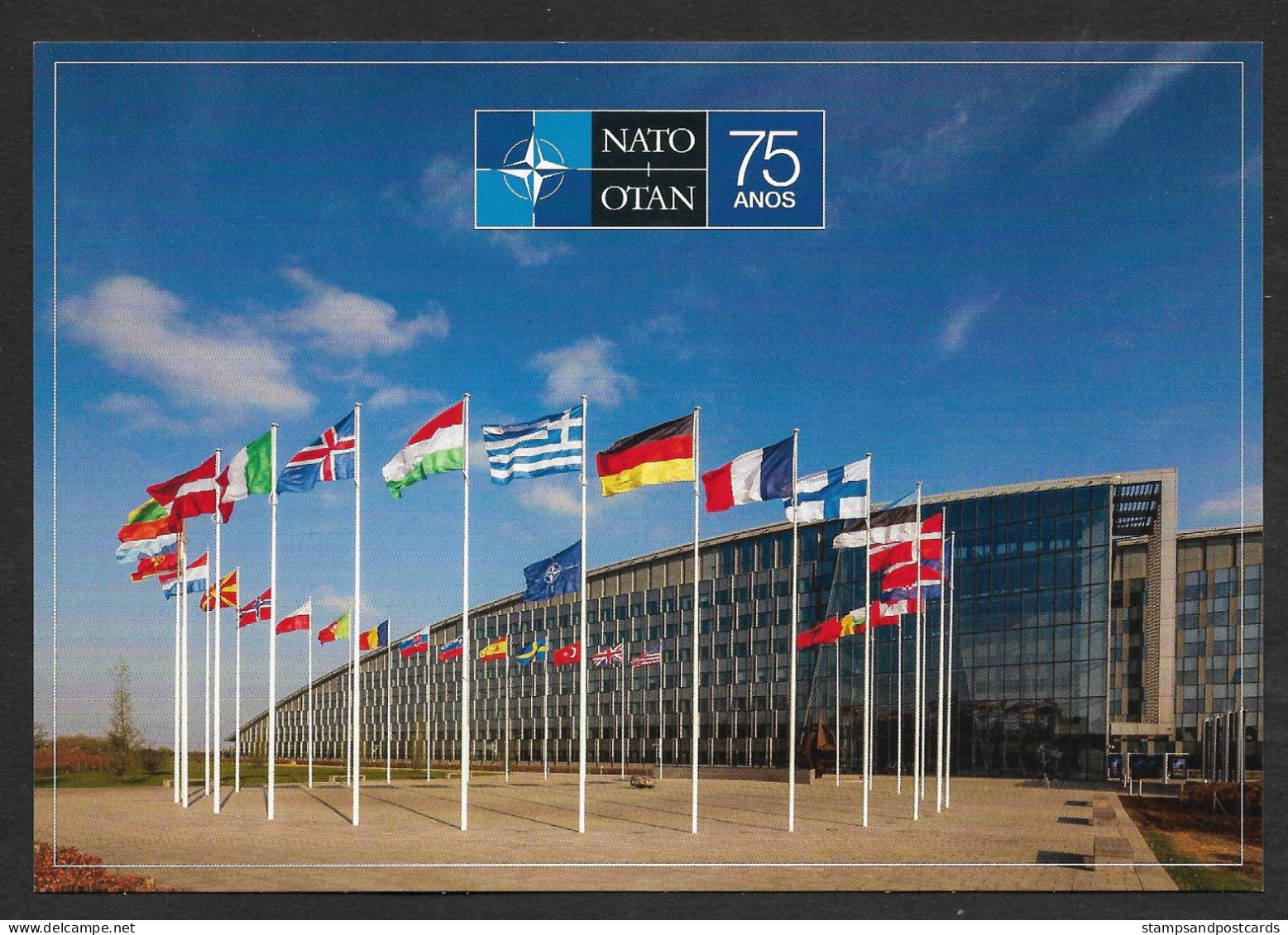 Portugal 2024 Carte Entier Postal 75 Ans OTAN Alliance Militaire Drapeaux Stationery NATO 75 Years Military Flags - NATO