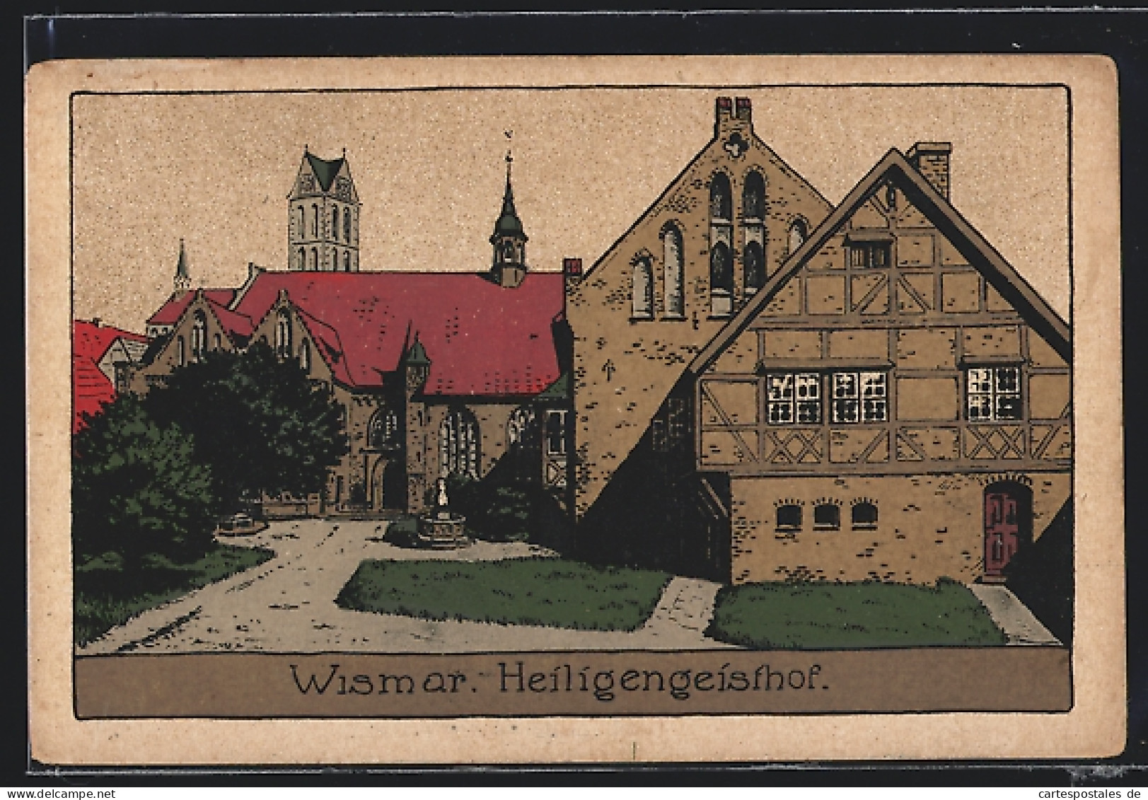 Steindruck-AK Wismar, Darstellung Vom Heiligengeisthof  - Other & Unclassified