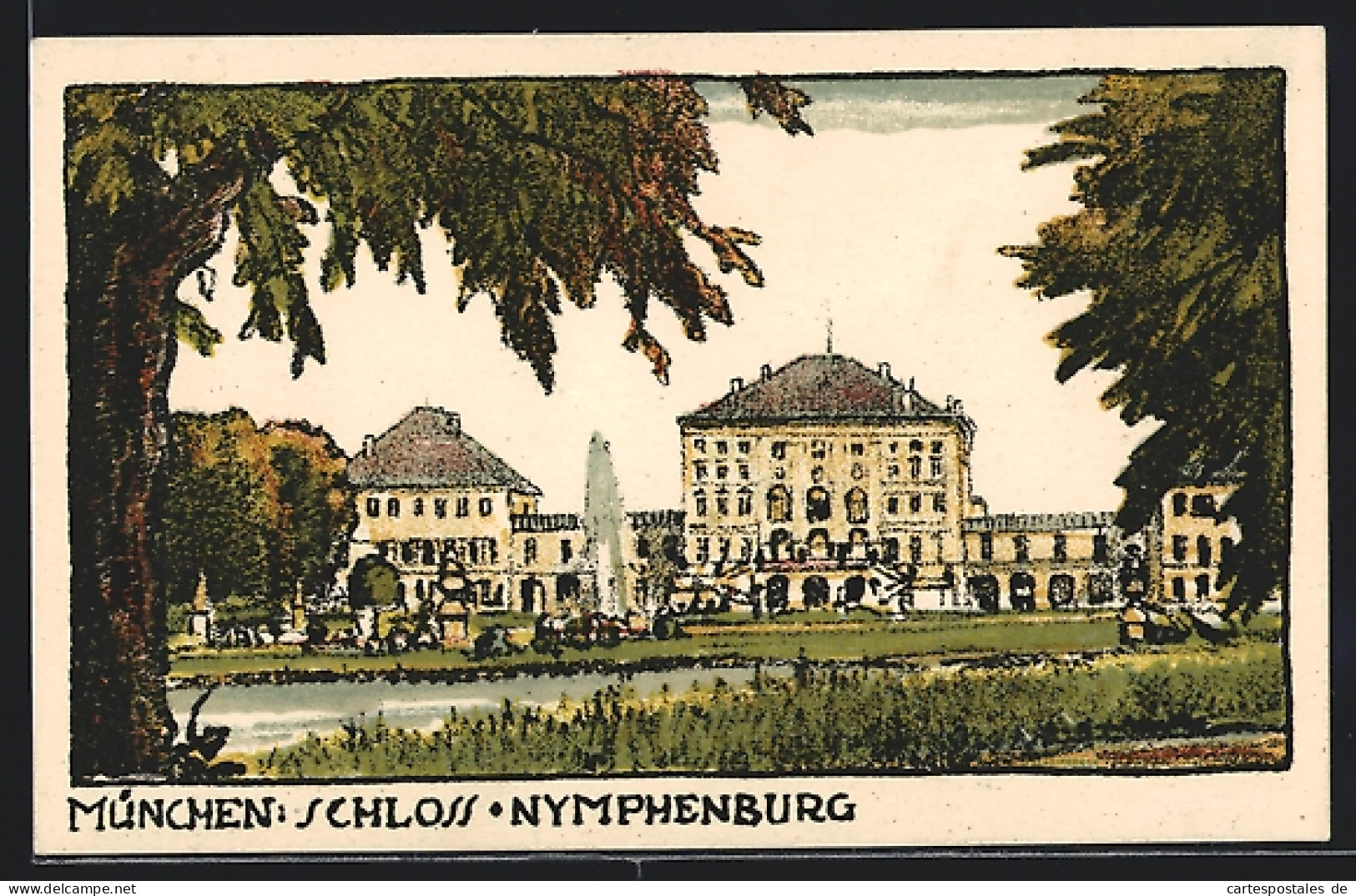 Steindruck-AK München, Grünanlagen Vor Dem Schloss Nymphenburg  - Other & Unclassified