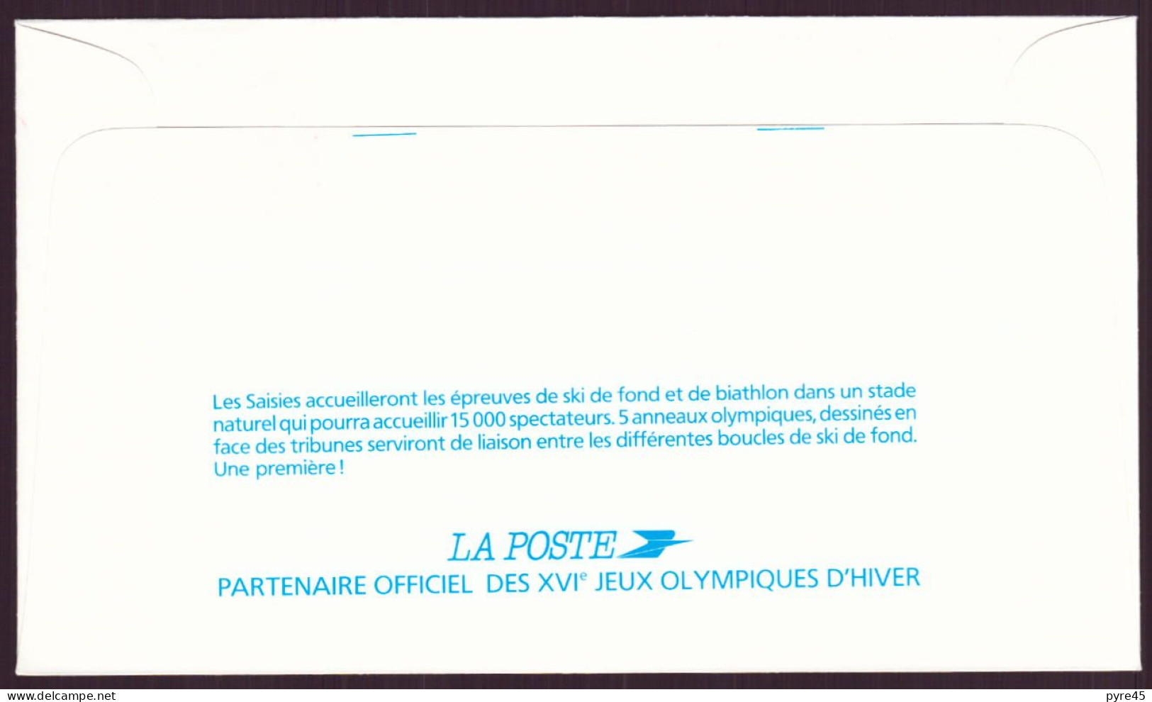 France, FDC, Enveloppe Du 2 Février 1991 , Les Saisies , Jeux Olympiques D'hiver " Ski De Fond " - 1990-1999