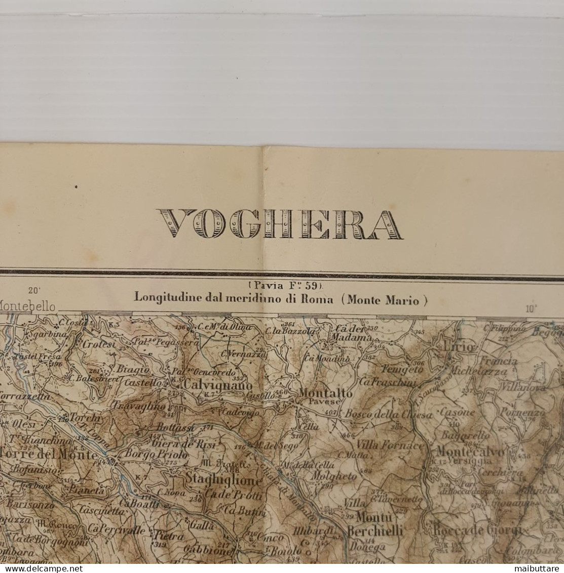 Carta Geografica Militare - Voghera - Scala 1 A 100.000 Istituto Geografico Militare 1927 Dimensioni  Cm. 50 X 48 - Mapas Geográficas