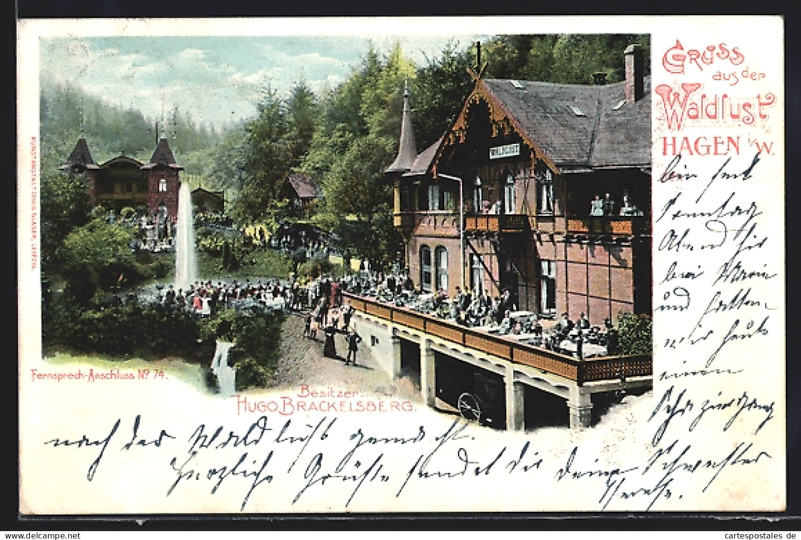 AK Hagen I. W., Partie Am Gasthaus Waldlust  - Hagen