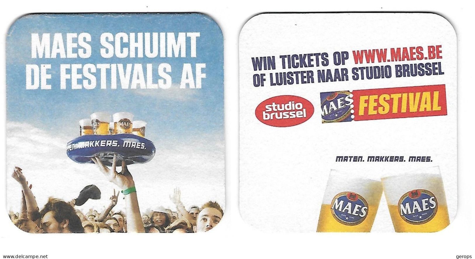 157a Brij. Maes Waarloos Maes Schuimt De Fest. Af Rv - Beer Mats