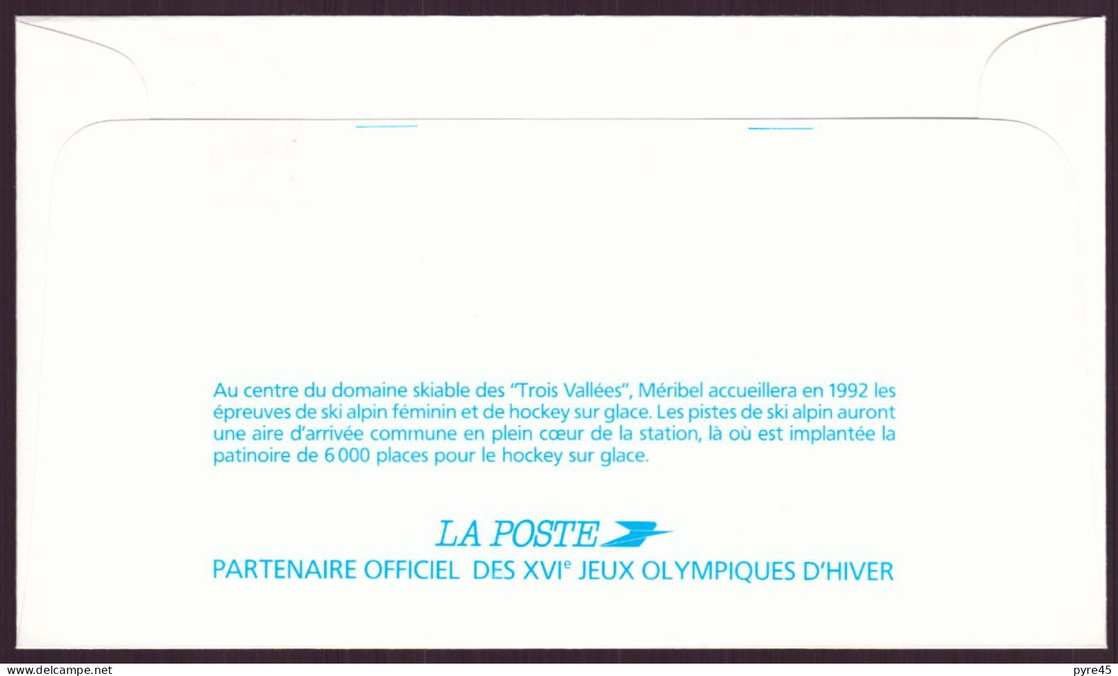 France, FDC, Enveloppe Du 9 Février 1991 à Meribel Jeux Olympiques D'hiver " Hockey " - 1990-1999