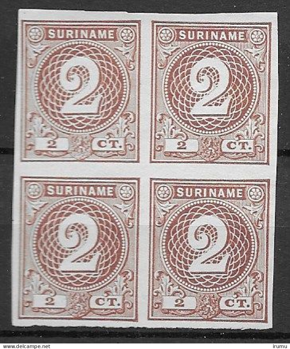 Suriname 1890, NVPH 17 Proefblok Van 4 (SN 2932) - Surinam ... - 1975