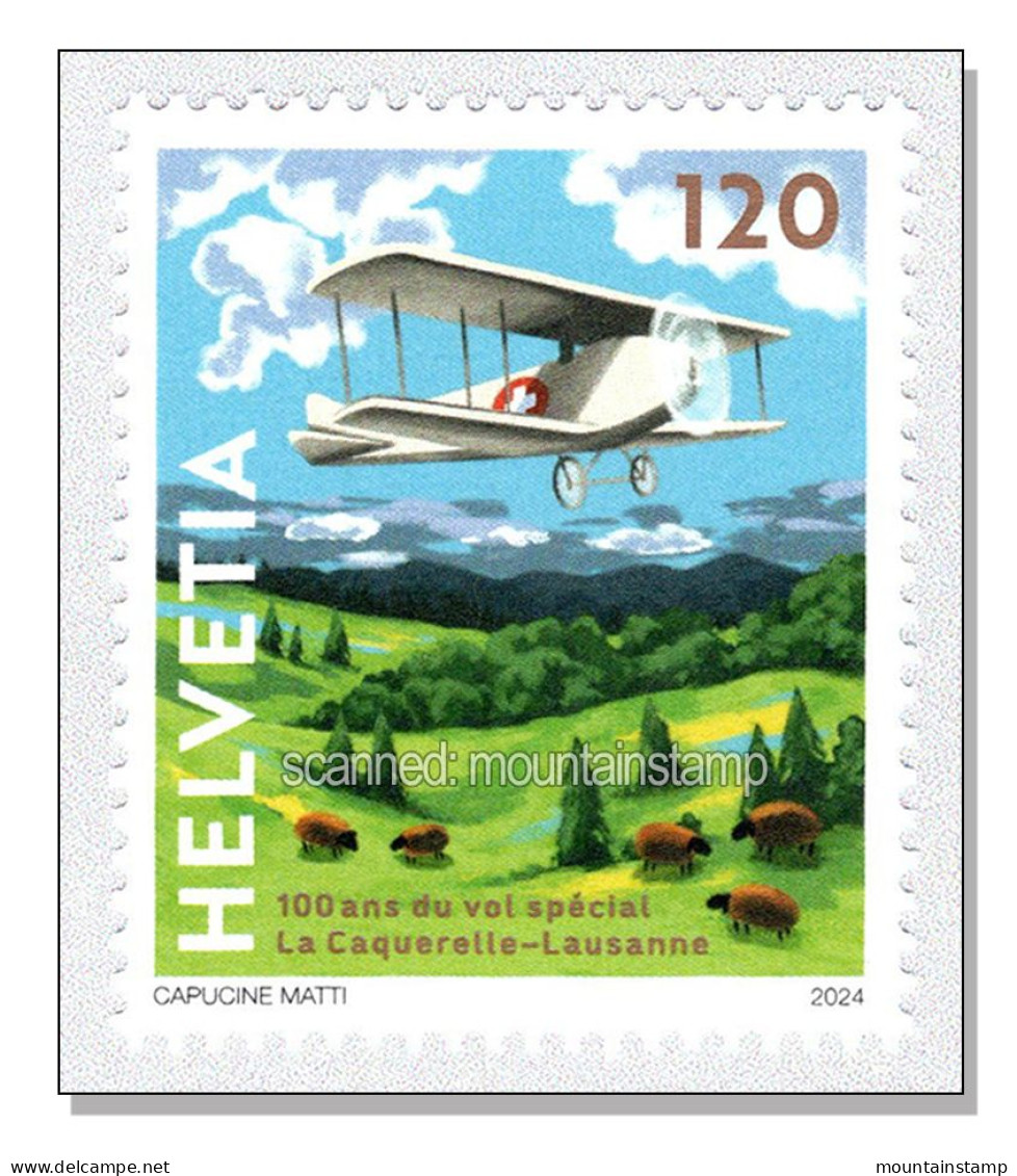 Switzerland 2024 (2/24) La Caquerelle Lausanne Plane Flugzeug Avion Aereo Schaf Mouton Pecora Fieseler Storch Aircraft - Ungebraucht