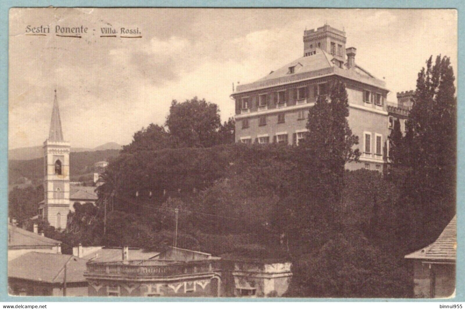 Cartolina Genova Sestri Ponente Villa Rossi - Viaggiata 1923 - Genova (Genoa)