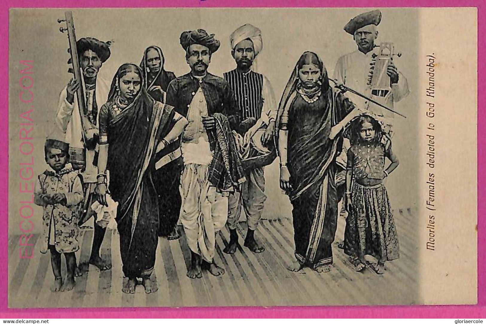 Ag3782  - INDIA - VINTAGE POSTCARD  - Ethnic, Moorlies - India